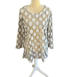 Yushi Crochet See Through Artsy Tunic Top Art to Wear Boxy Size Large
